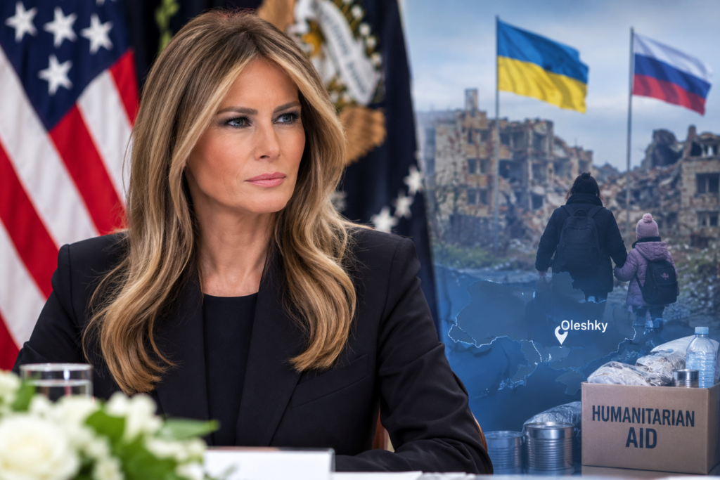 Melania Trump and the humanitarian ceasefire efforts in Oleshky, Ukraine